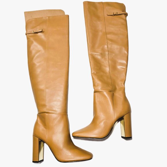 SCHUTZ Austine Women’s Over the Knee Leather Boot Tan Size 9B NEW - Picture 3 of 11